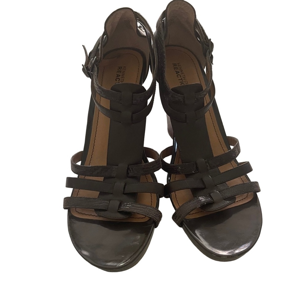 KENNETH COLE REACTION Brown Pine Language Strappy Open Toe Sandals size …